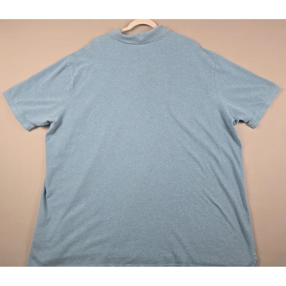 Polo Ralph Lauren Mens 4XLT Blue Heather Cotton Pique Short Sleeve Polo Shirt